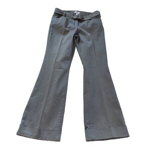 Ann Taylor Loft Julie Trouser Gray Pant D-ring Belt  Rolled Hem Button